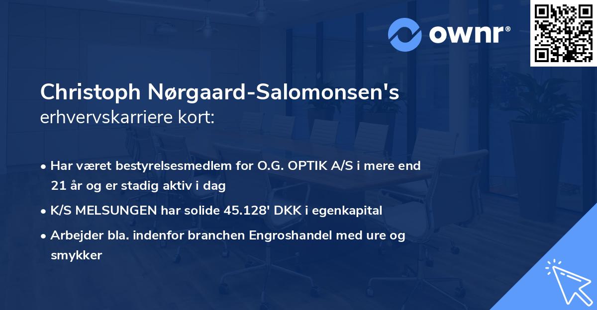 Christoph Nørgaard-Salomonsen's erhvervskarriere kort