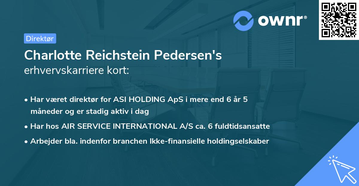 Charlotte Reichstein Pedersen's erhvervskarriere kort