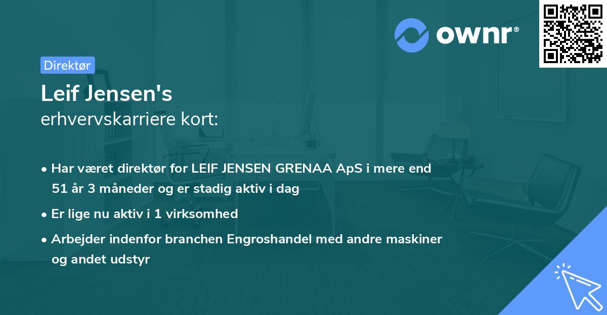 Leif Jensen's erhvervskarriere kort