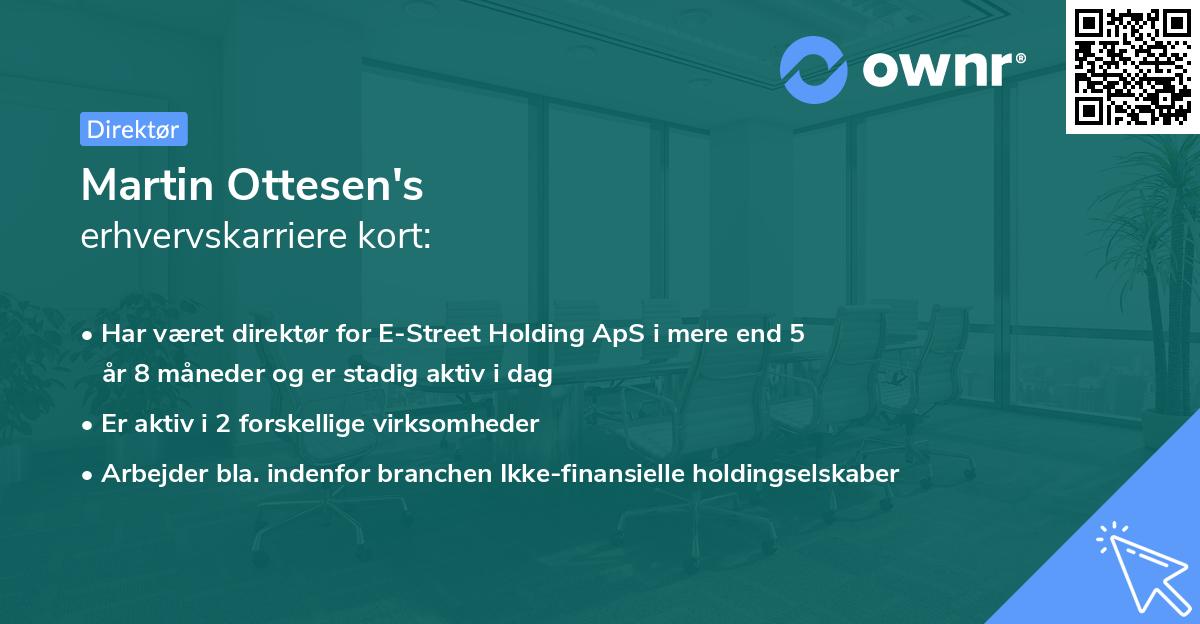 Martin Ottesen's erhvervskarriere kort