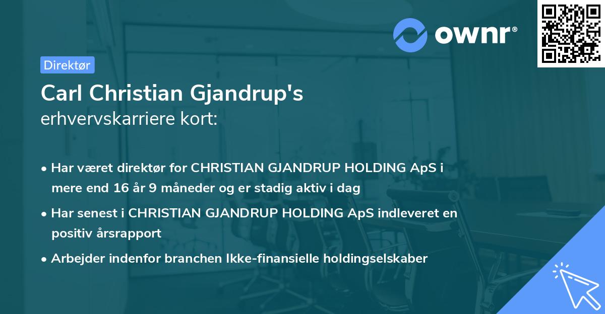 Carl Christian Gjandrup's erhvervskarriere kort