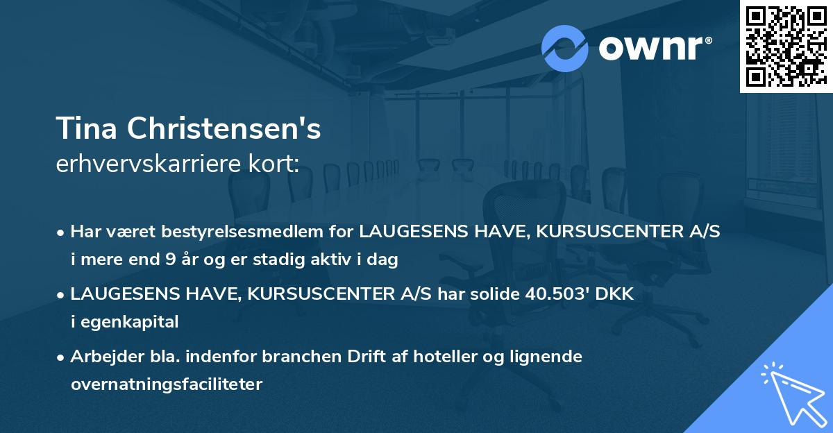 Tina Christensen's erhvervskarriere kort