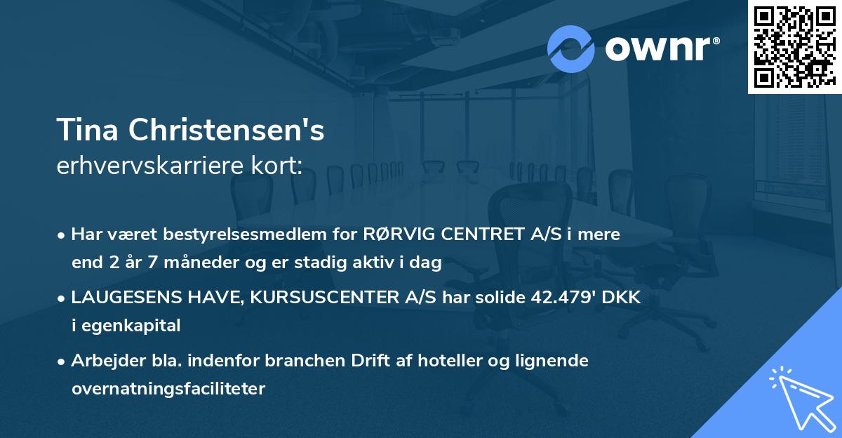 Tina Christensen's erhvervskarriere kort