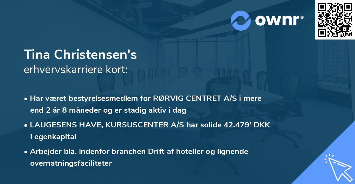 Tina Christensen's erhvervskarriere kort