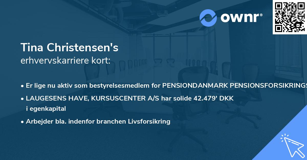 Tina Christensen's erhvervskarriere kort