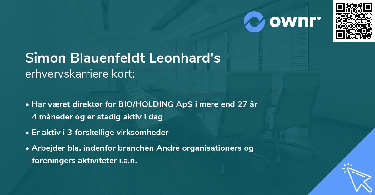 Simon Blauenfeldt Leonhard's erhvervskarriere kort