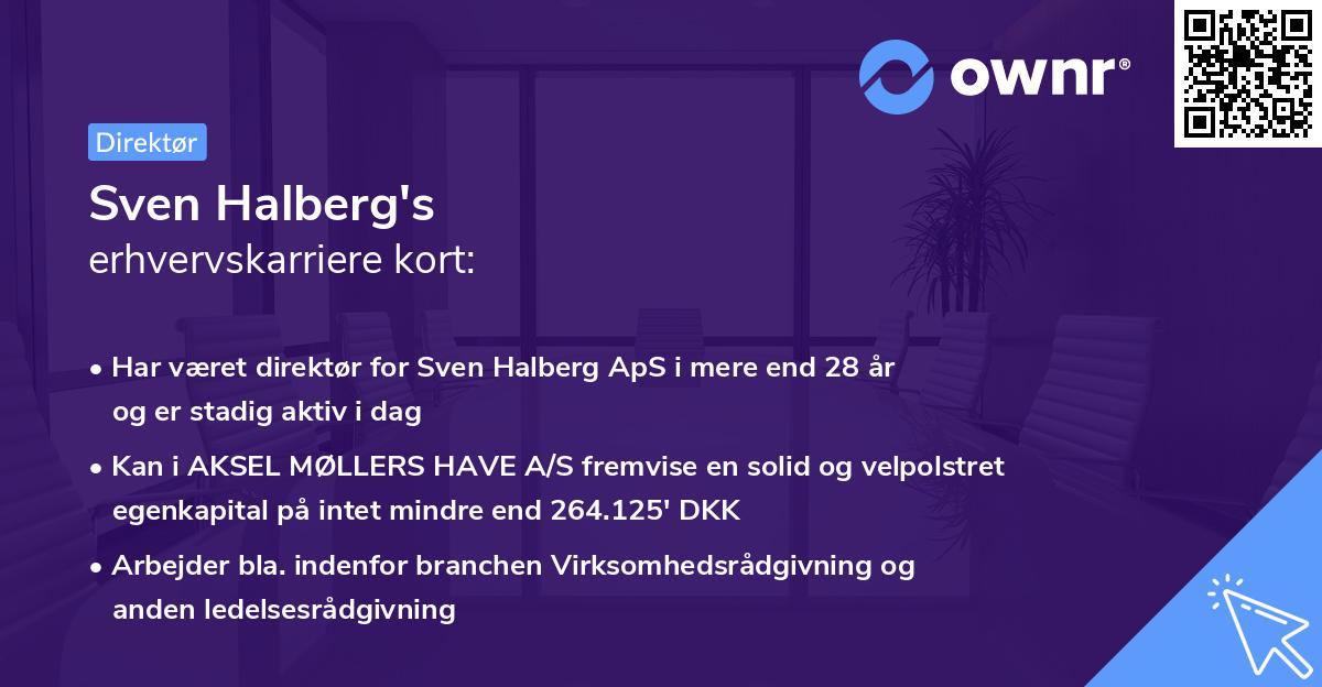 Sven Halberg's erhvervskarriere kort