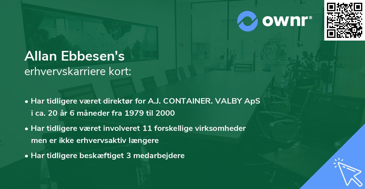 Allan Ebbesen's erhvervskarriere kort