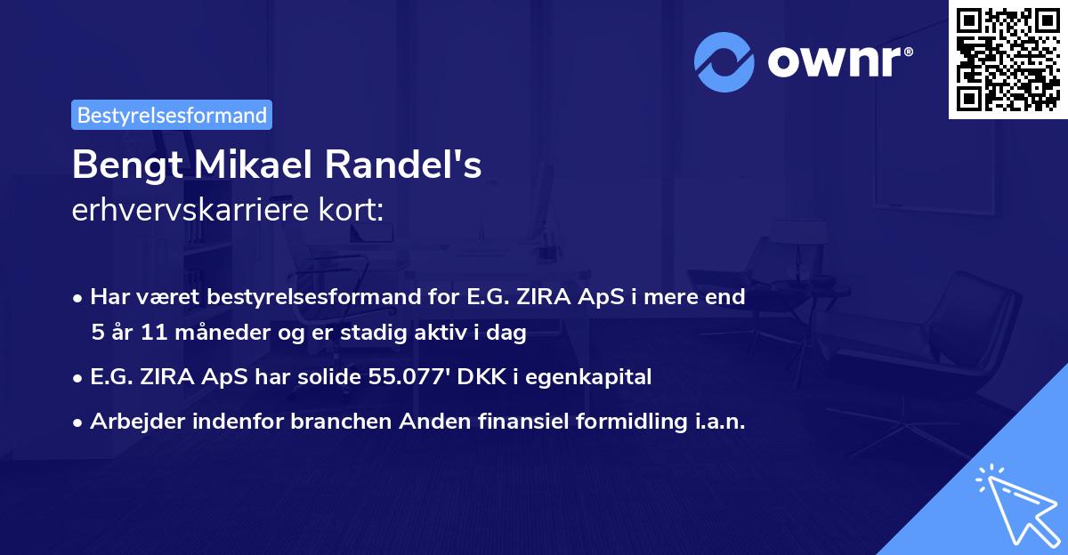 Bengt Mikael Randel's erhvervskarriere kort