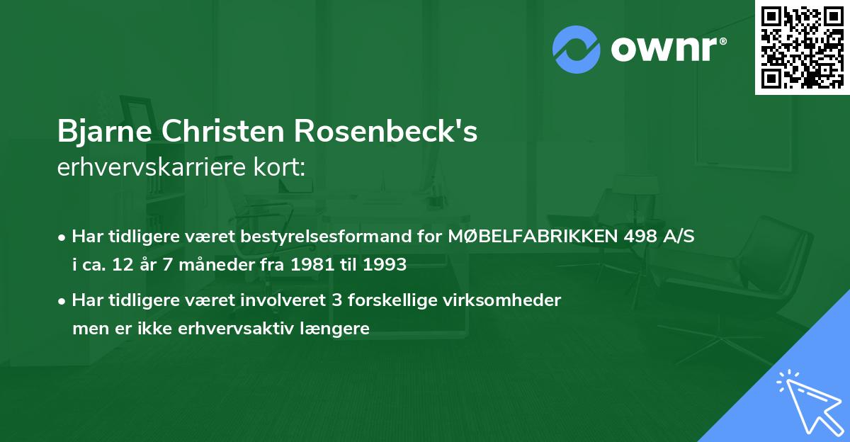 Bjarne Christen Rosenbeck's erhvervskarriere kort