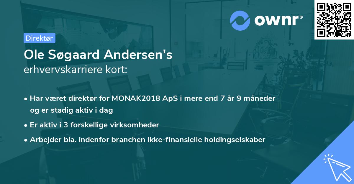 Ole Søgaard Andersen's erhvervskarriere kort