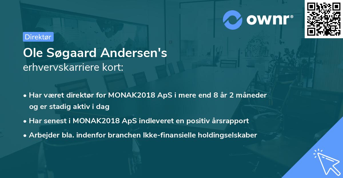 Ole Søgaard Andersen's erhvervskarriere kort