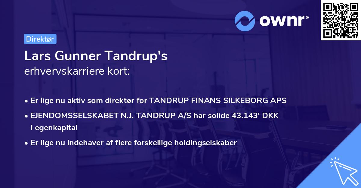 Lars Gunner Tandrup's erhvervskarriere kort