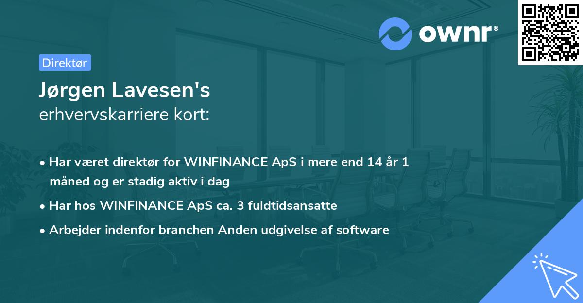 Jørgen Lavesen's erhvervskarriere kort