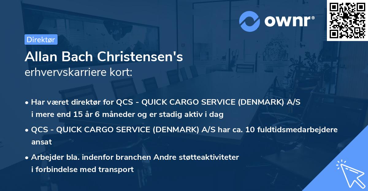 Allan Bach Christensen's erhvervskarriere kort