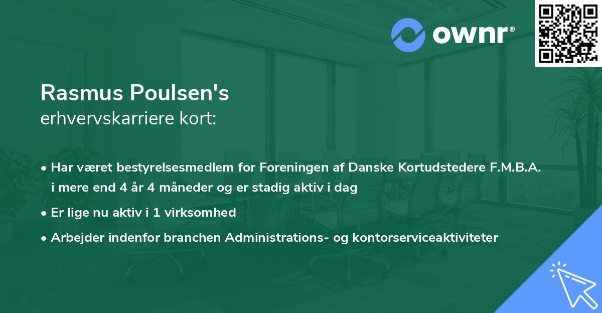 Rasmus Poulsen's erhvervskarriere kort