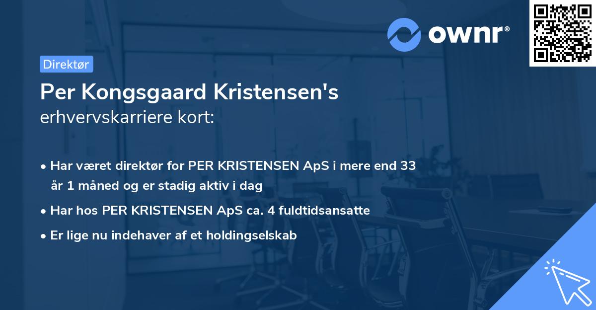 Per Kongsgaard Kristensen's erhvervskarriere kort