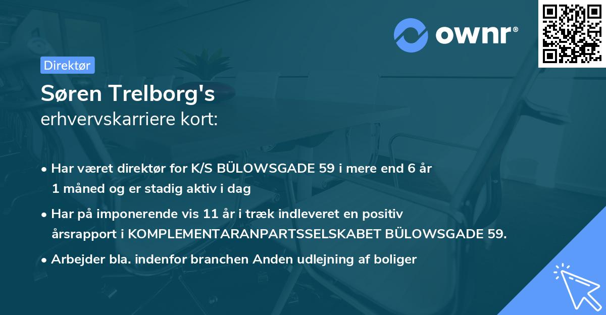Søren Trelborg's erhvervskarriere kort