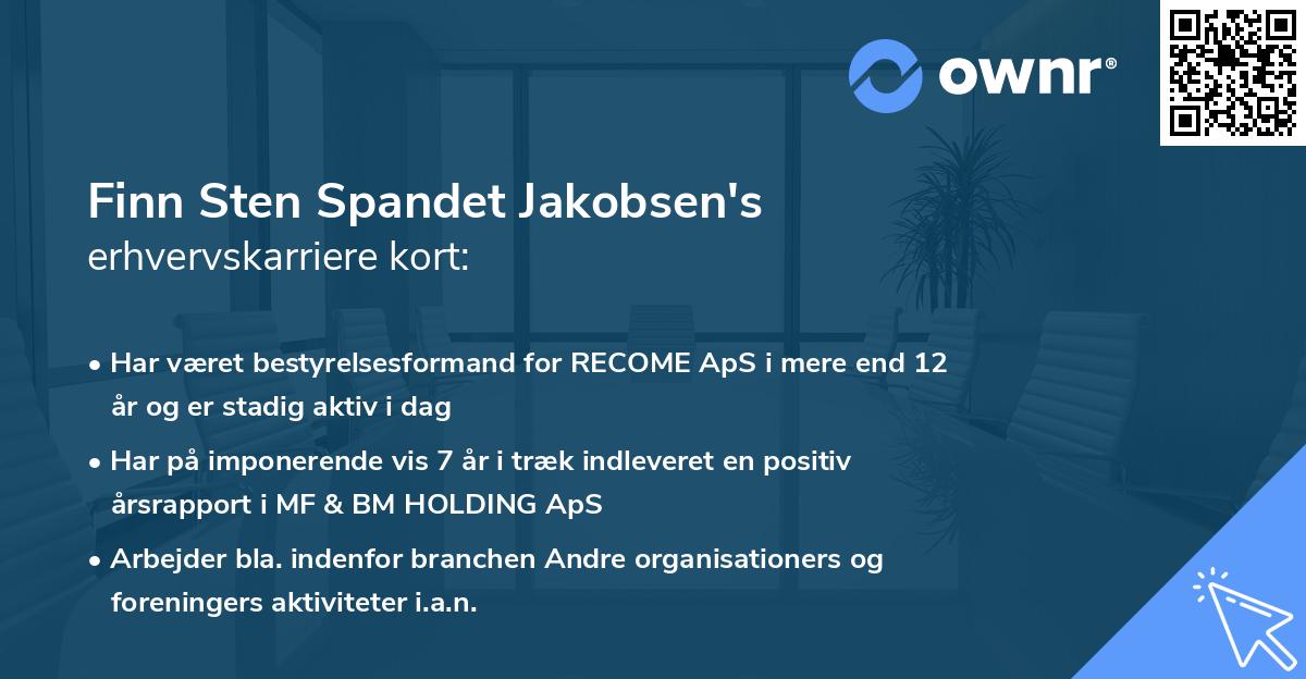 Finn Sten Spandet Jakobsen's erhvervskarriere kort