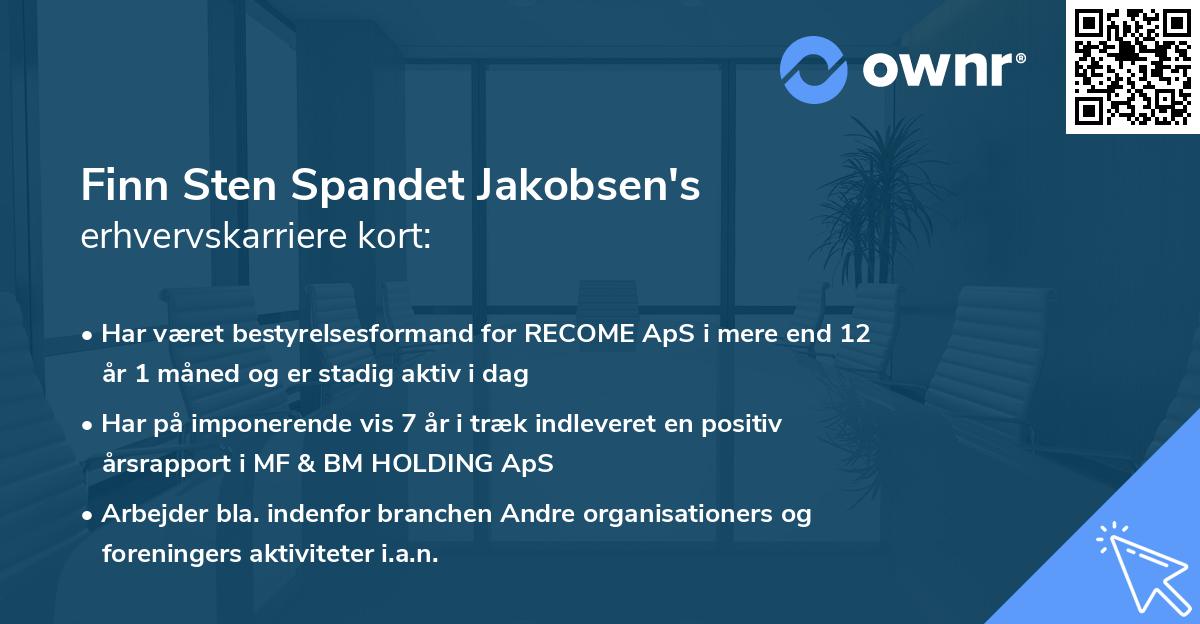 Finn Sten Spandet Jakobsen's erhvervskarriere kort