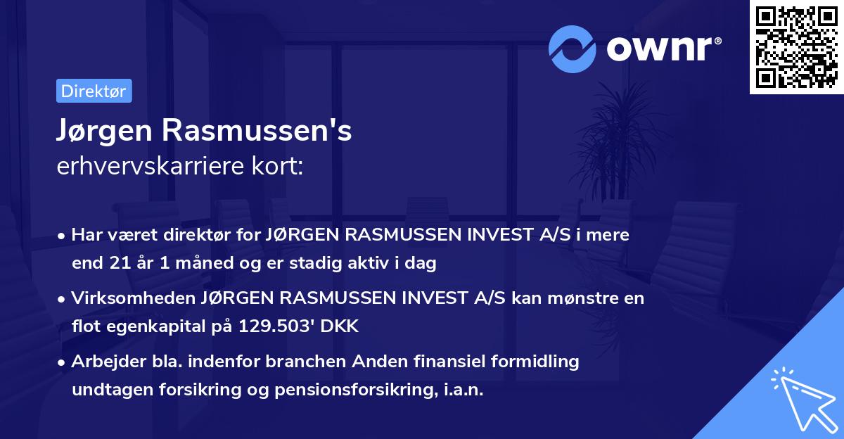 Jørgen Rasmussen's erhvervskarriere kort