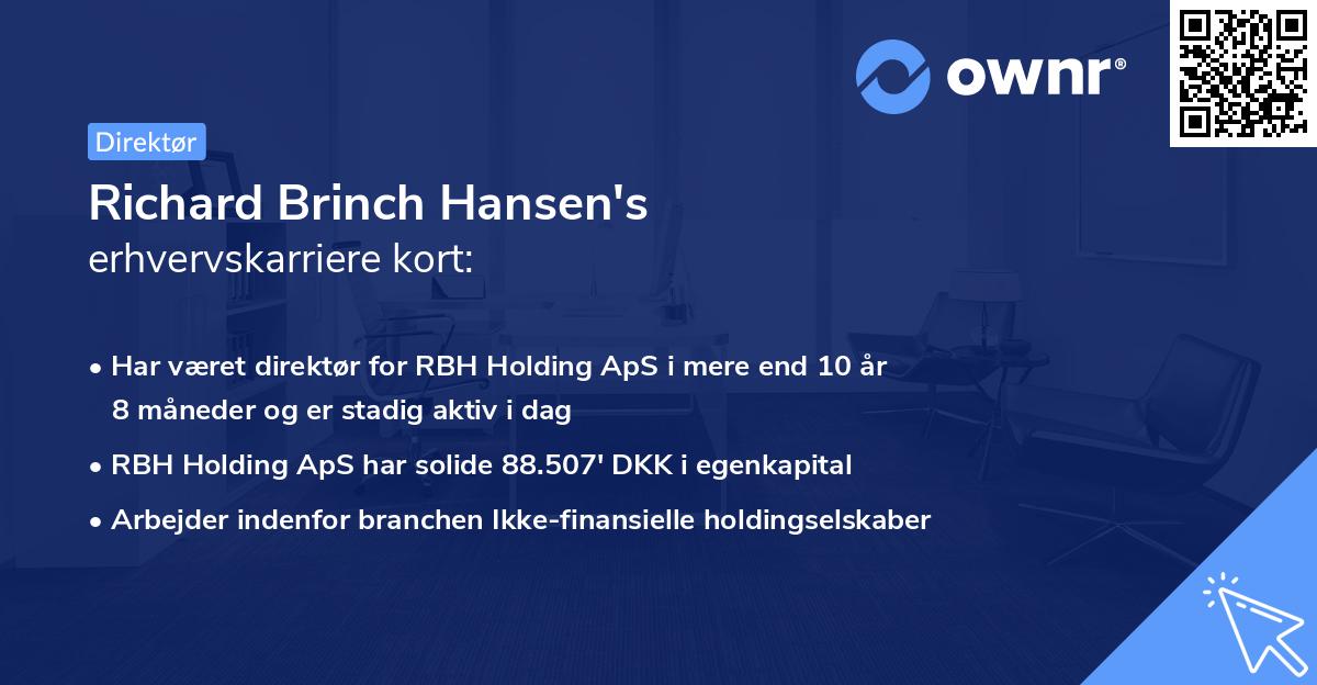 Richard Brinch Hansen's erhvervskarriere kort