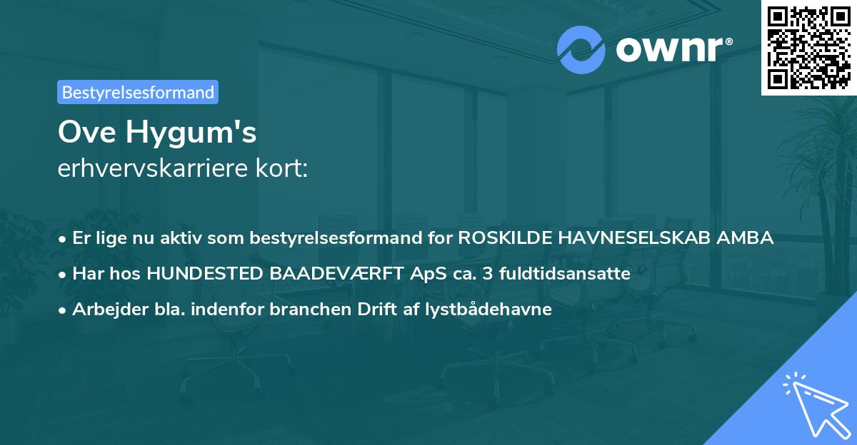 Ove Hygum's erhvervskarriere kort