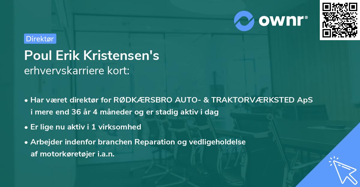 Poul Erik Kristensen's erhvervskarriere kort