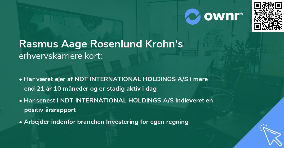 Rasmus Aage Rosenlund Krohn's erhvervskarriere kort