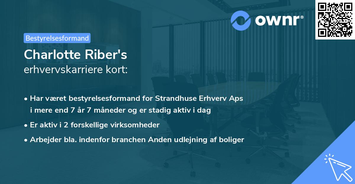 Charlotte Riber's erhvervskarriere kort