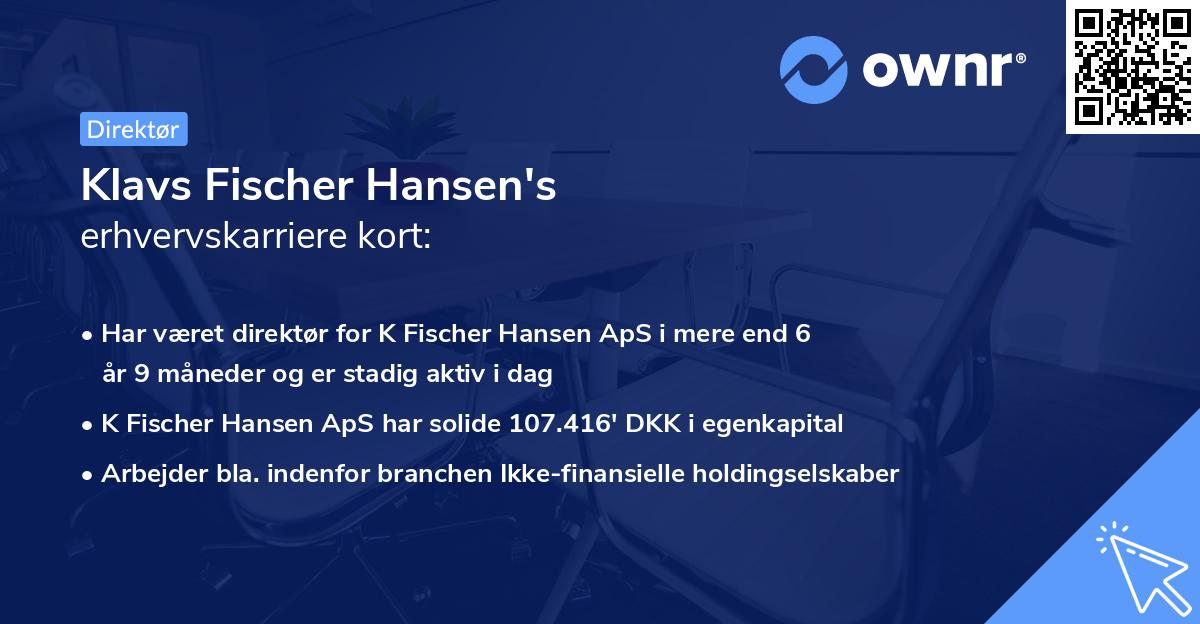 Klavs Fischer Hansen's erhvervskarriere kort