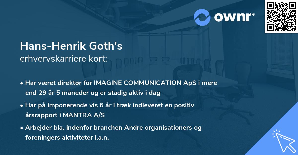 Hans-Henrik Goth's erhvervskarriere kort