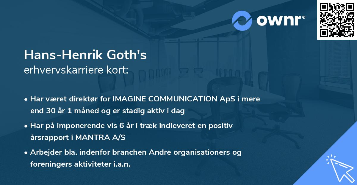 Hans-Henrik Goth's erhvervskarriere kort