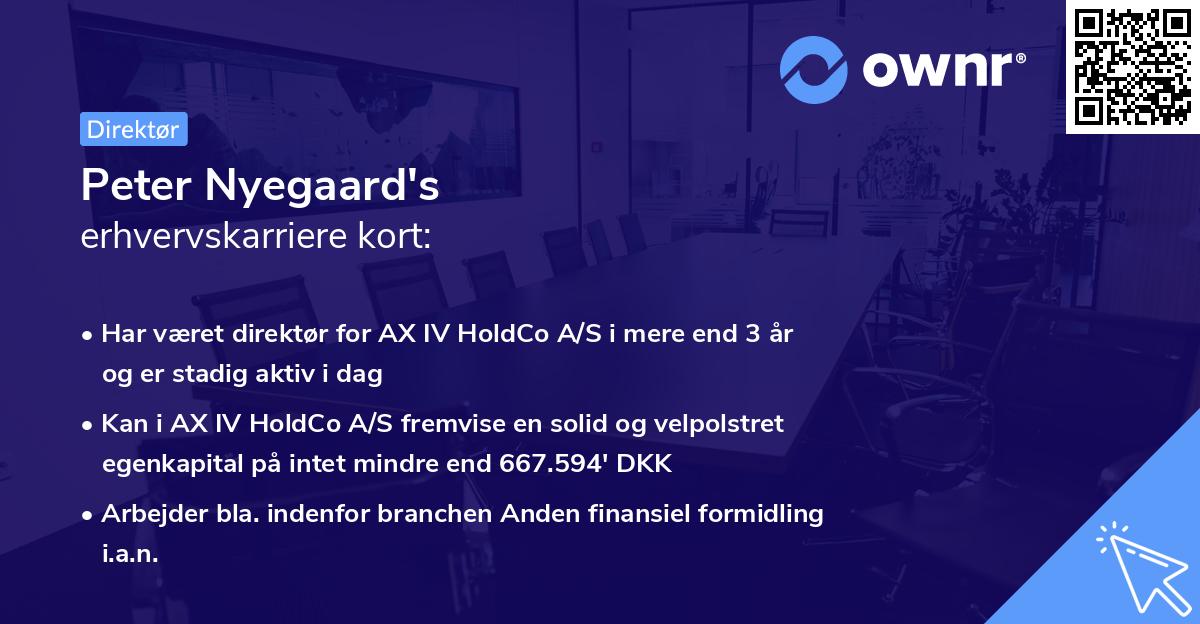 Peter Nyegaard's erhvervskarriere kort