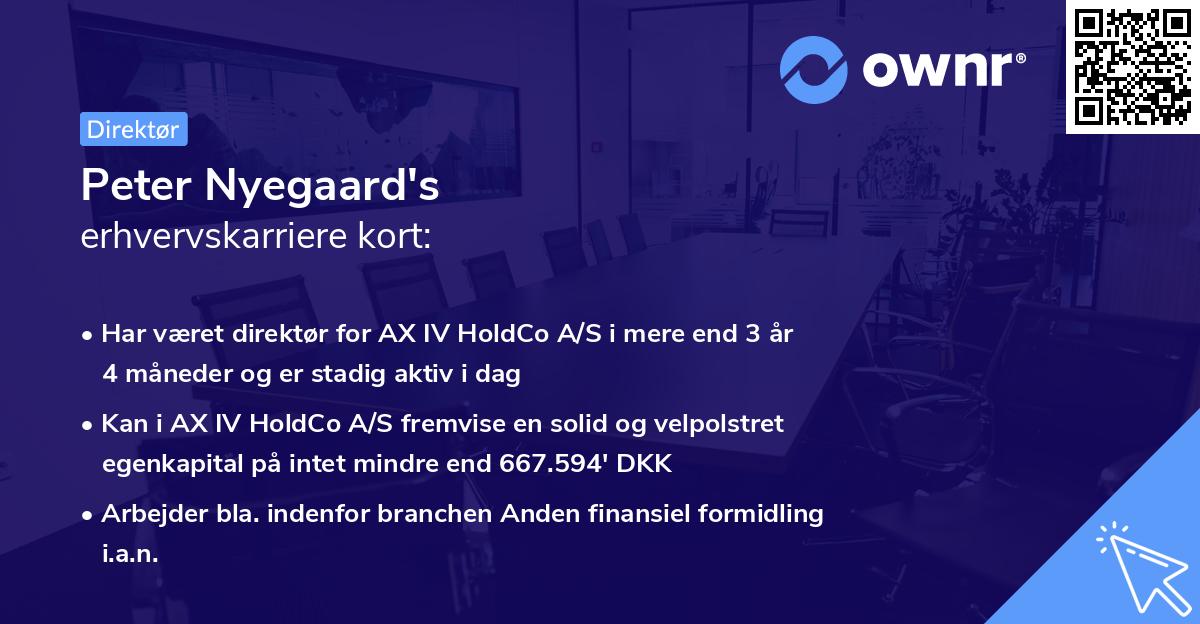 Peter Nyegaard's erhvervskarriere kort