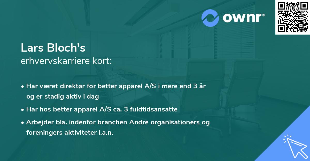 Lars Bloch's erhvervskarriere kort