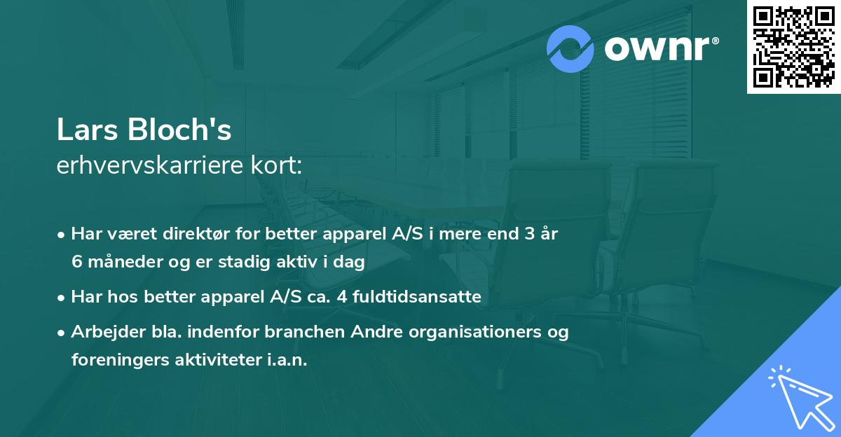 Lars Bloch's erhvervskarriere kort