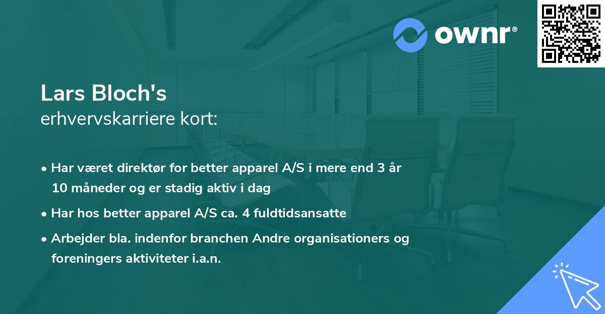 Lars Bloch's erhvervskarriere kort