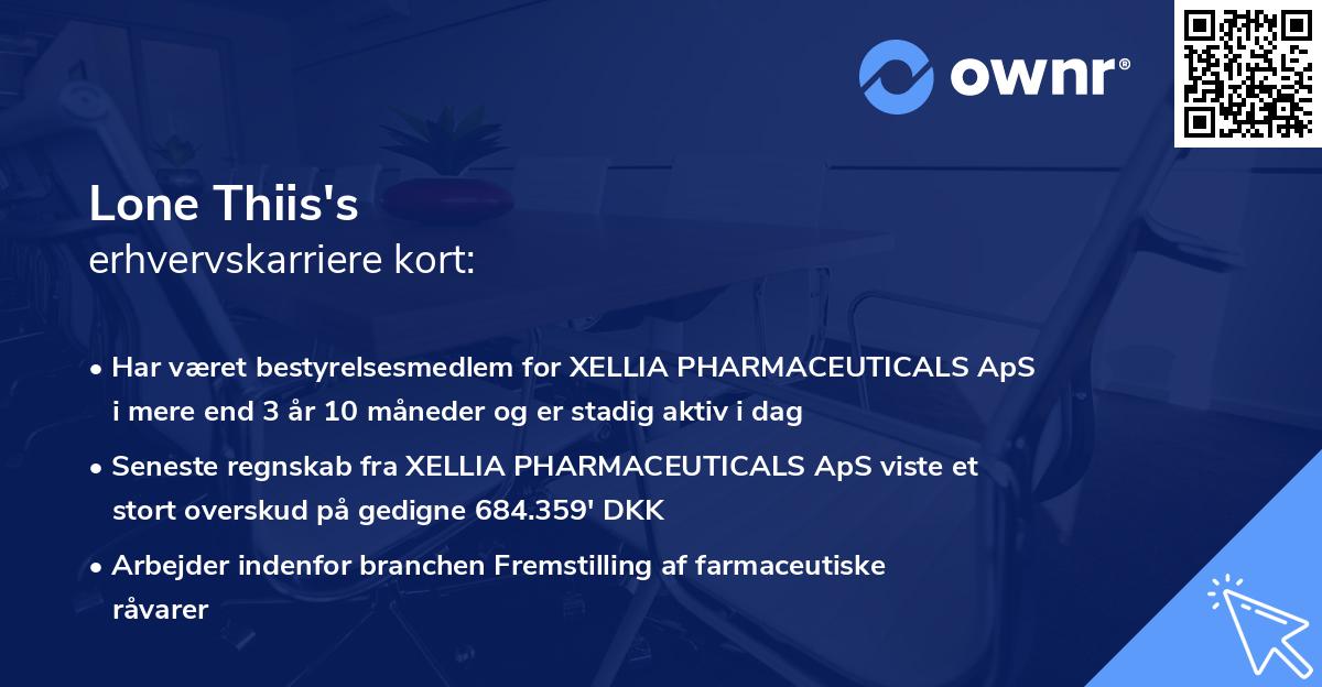 Lone Thiis's erhvervskarriere kort