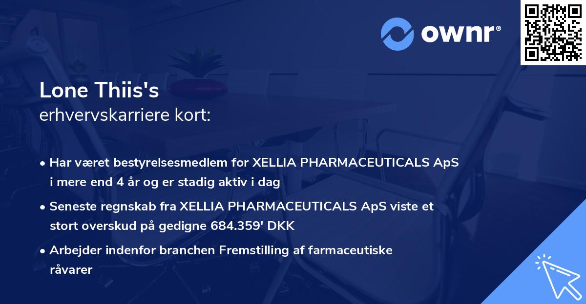 Lone Thiis's erhvervskarriere kort