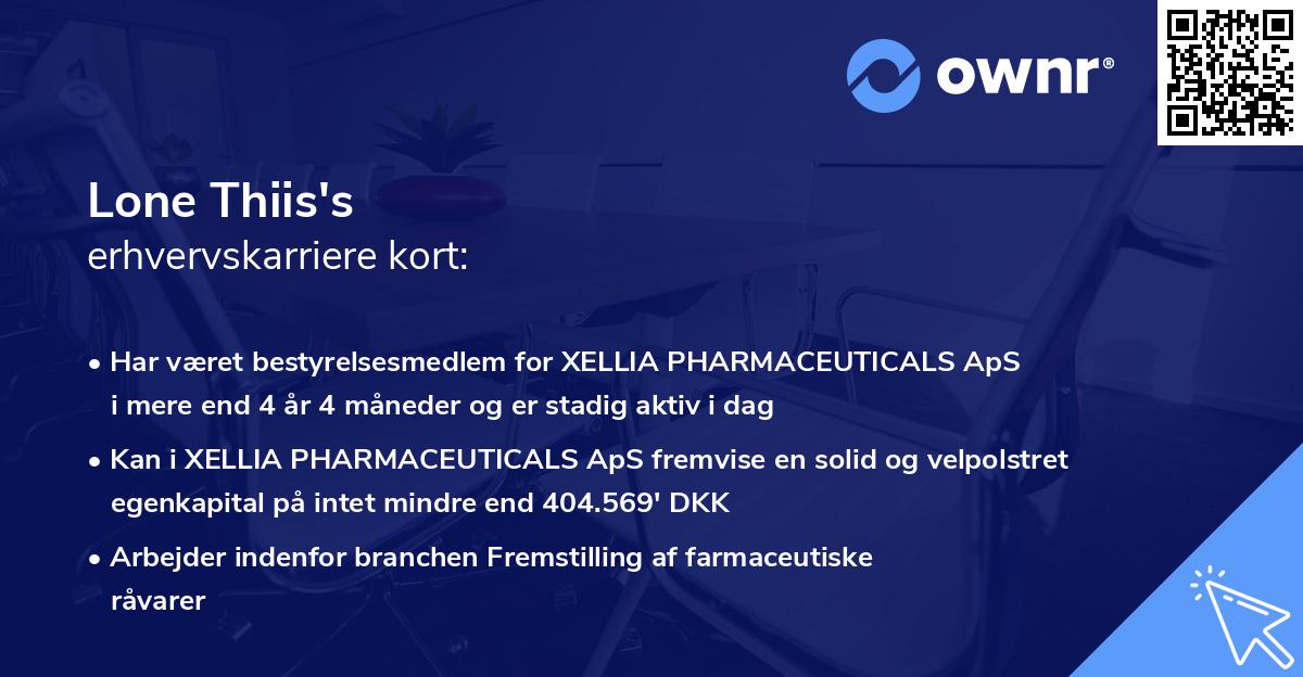 Lone Thiis's erhvervskarriere kort