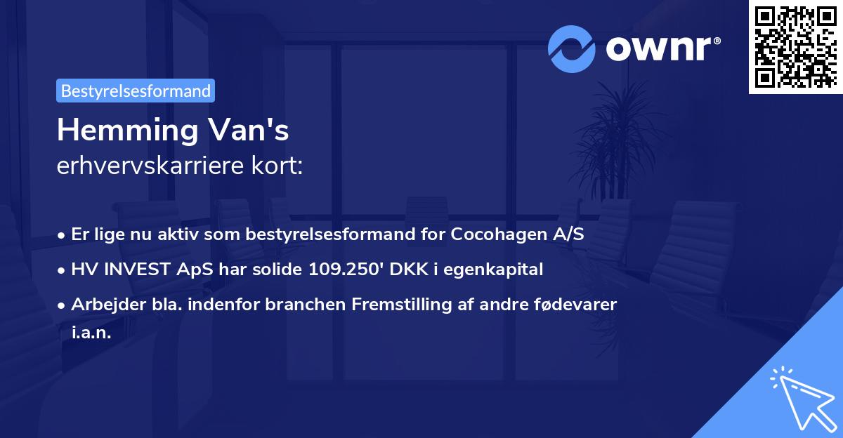 Hemming Van's erhvervskarriere kort