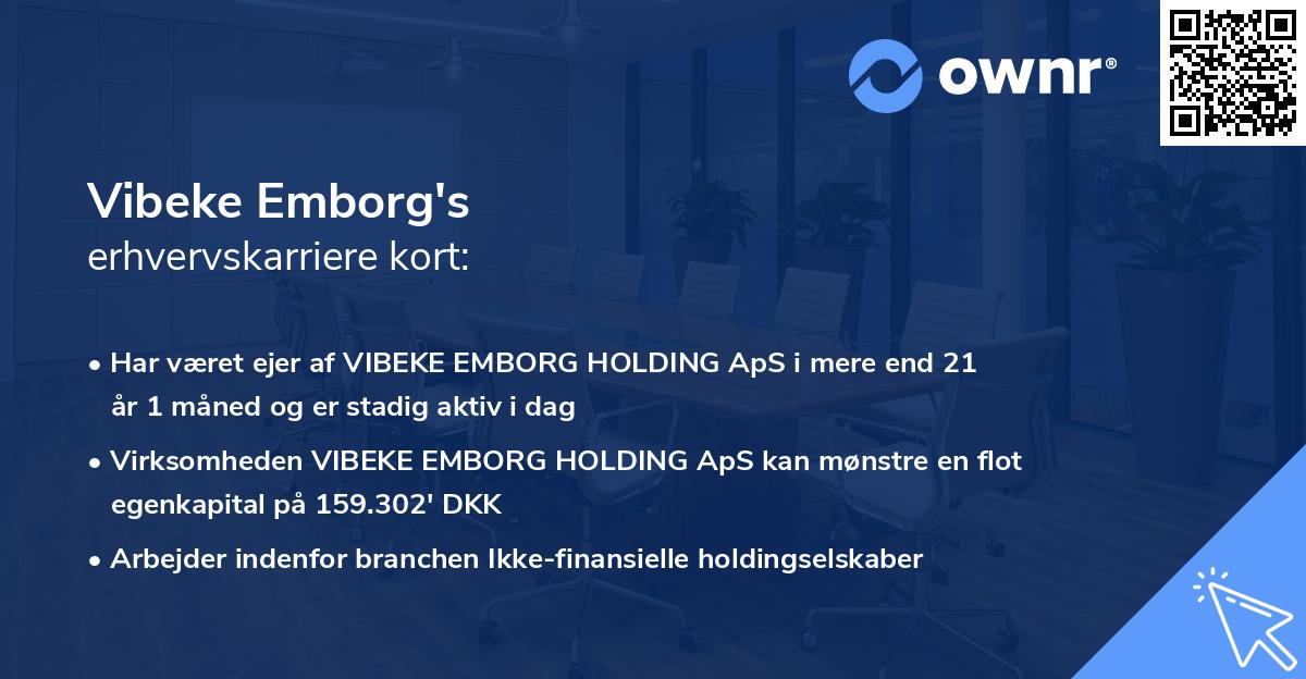 Vibeke Emborg's erhvervskarriere kort