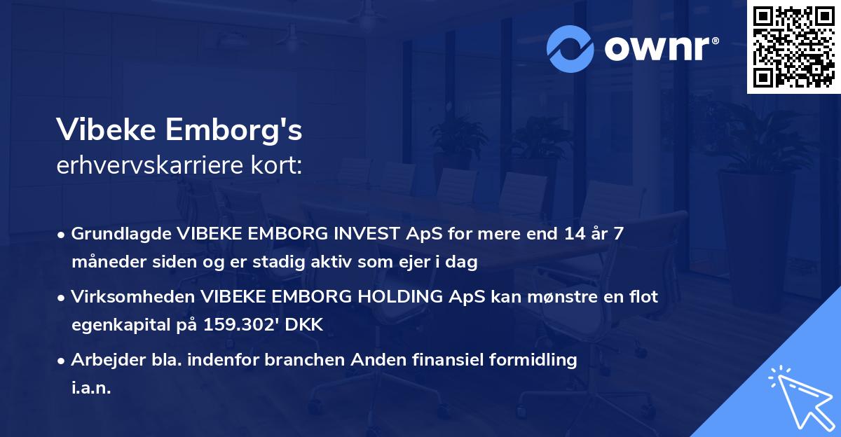 Vibeke Emborg's erhvervskarriere kort