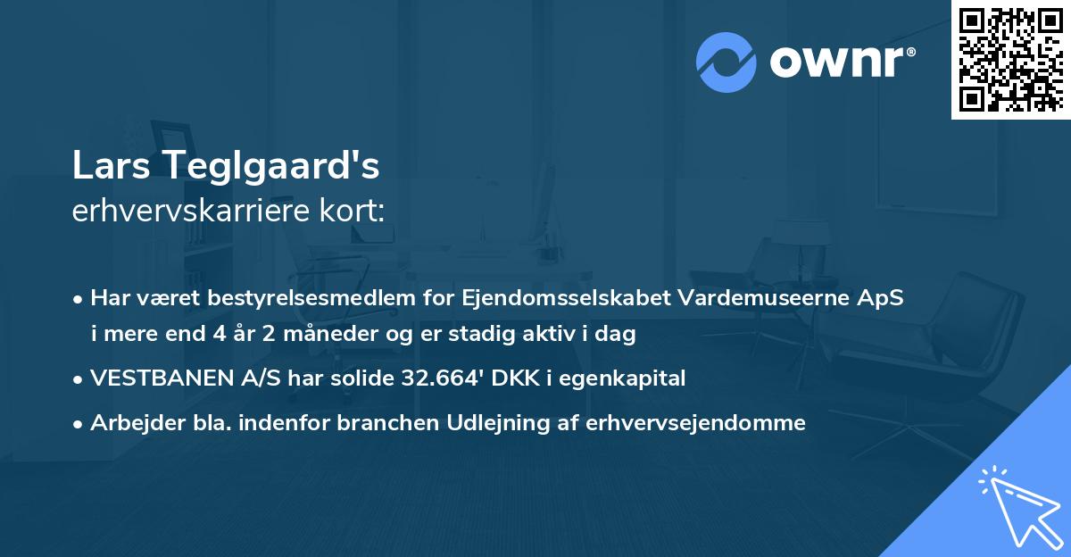 Lars Teglgaard's erhvervskarriere kort