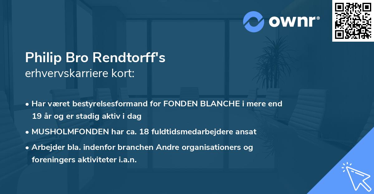 Philip Bro Rendtorff's erhvervskarriere kort