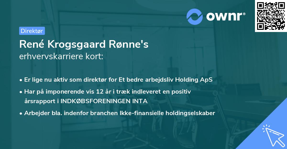 René Krogsgaard Rønne's erhvervskarriere kort