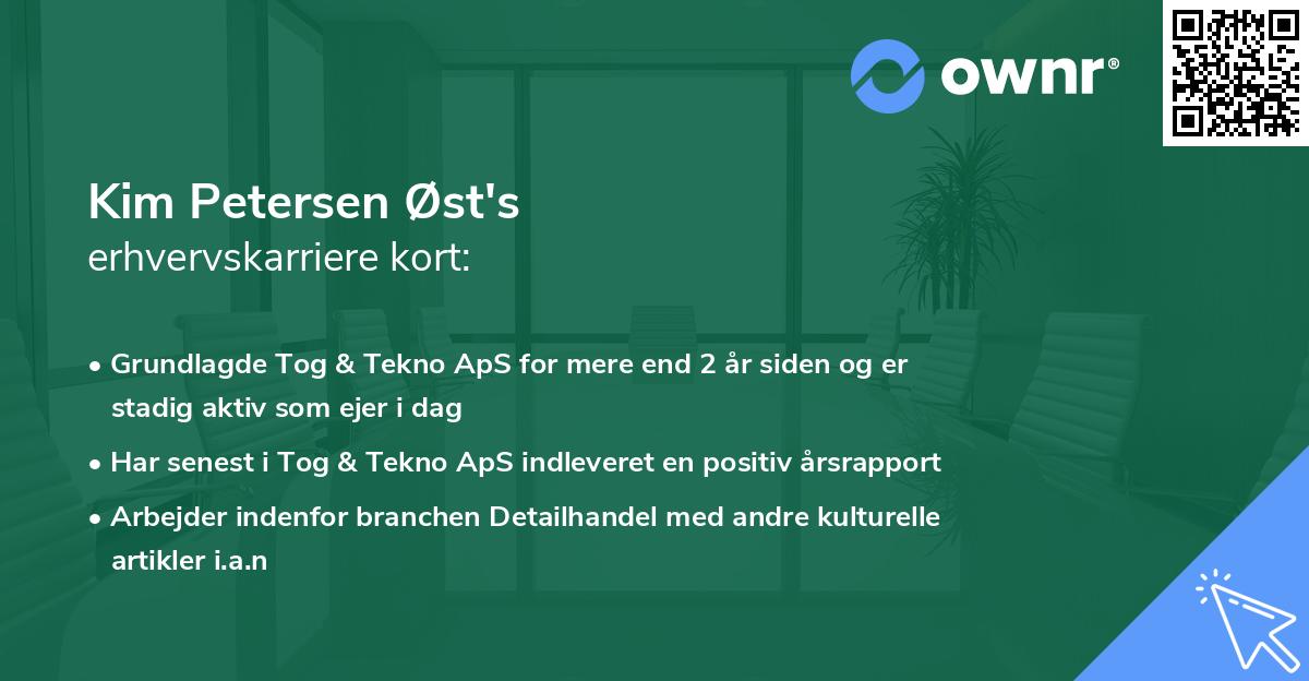 Kim Petersen Øst's erhvervskarriere kort