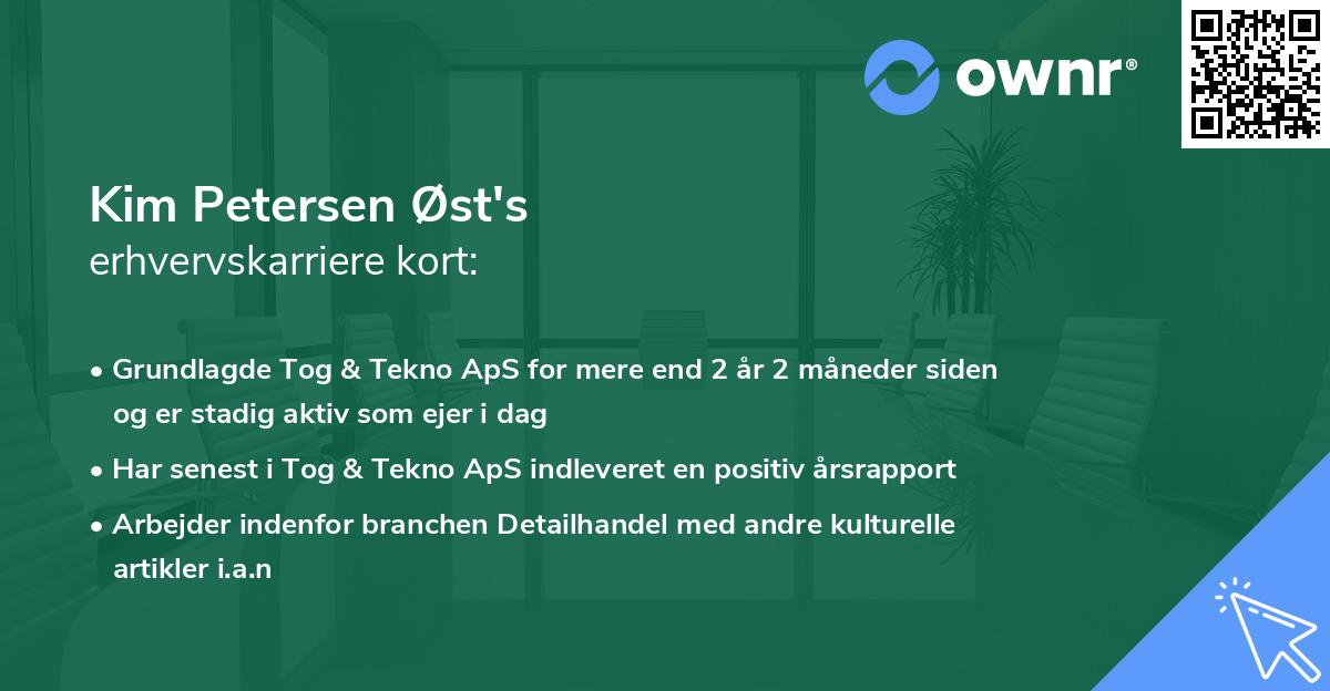 Kim Petersen Øst's erhvervskarriere kort