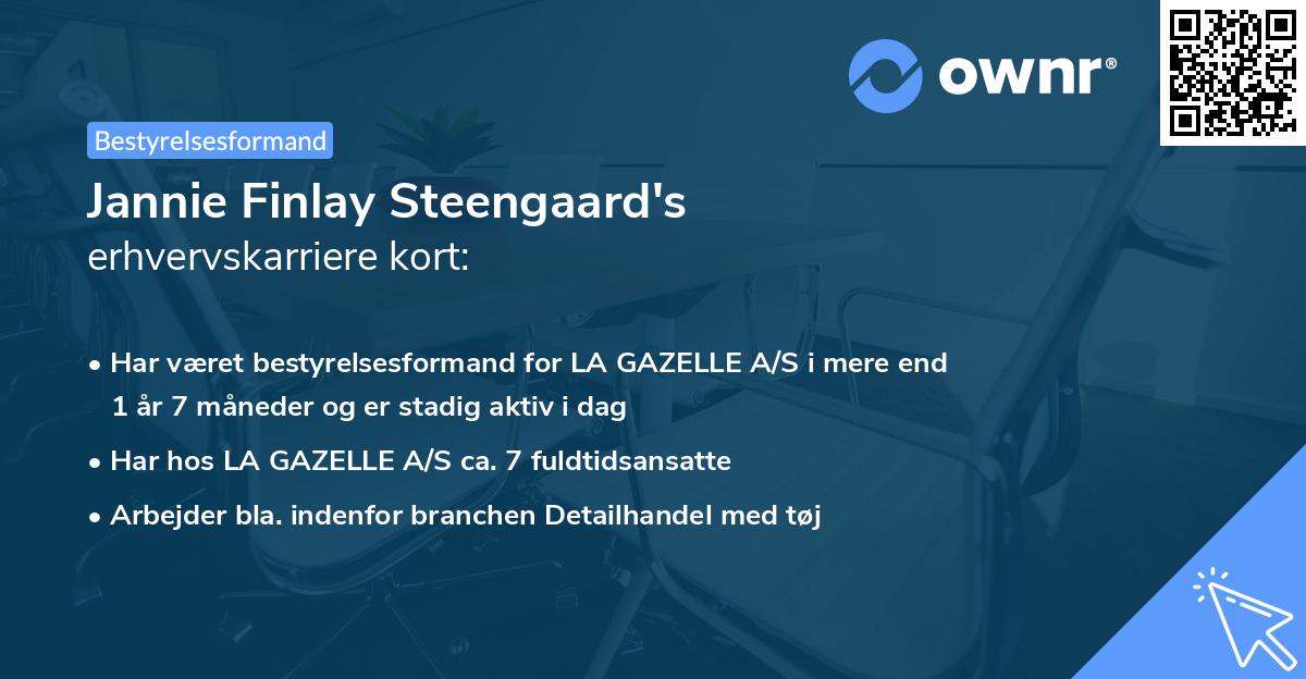Jannie Finlay Steengaard's erhvervskarriere kort